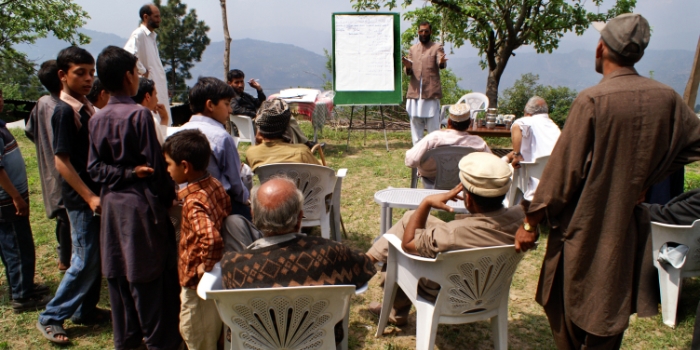 Project planning in a mountain village in Pakistan.