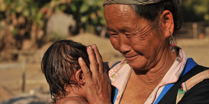 Woman and child in a rural area of Laos