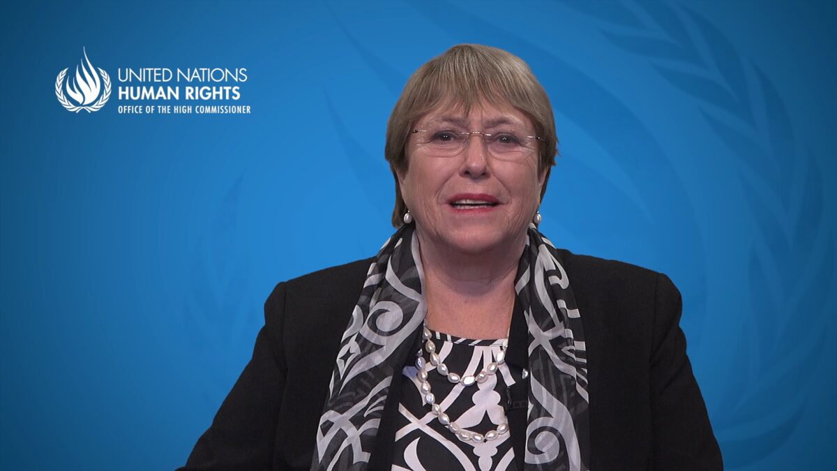 Michelle Bachelet, United Nations’ High Commissioner for Human Rights, greeting the participants