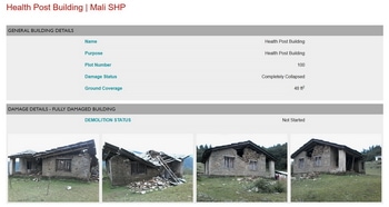 Excerpt from the entry for the Mali Health Post, Dolakha District