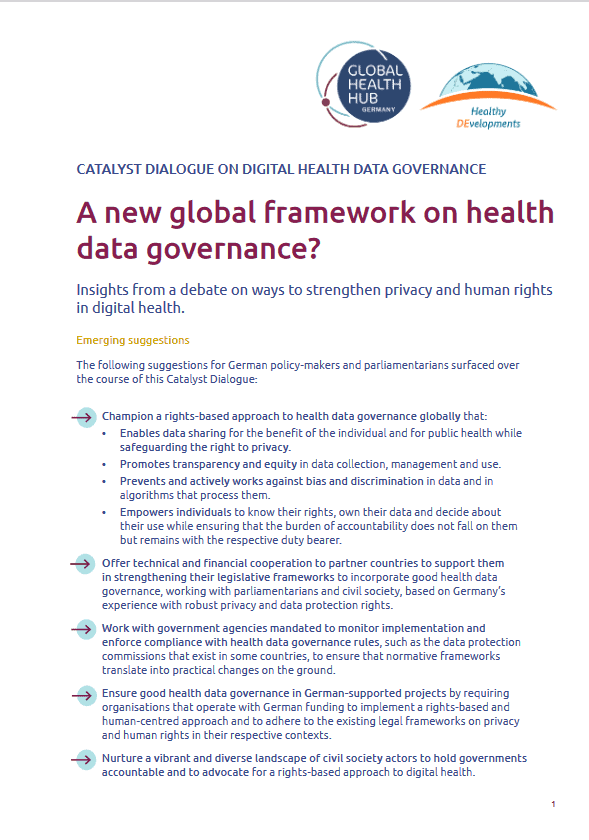 Catalyst dialogue on digital health data governance